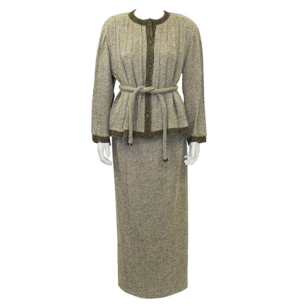 Vintage 1998 Chanel by Karl Lagerfeld Wool Skirt Suit
